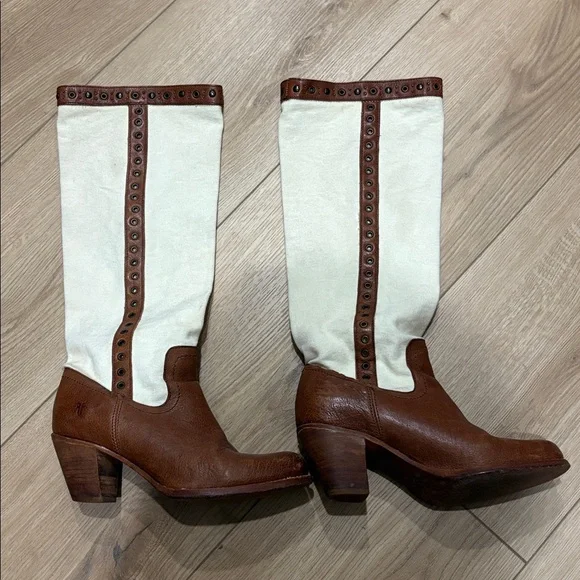 FRYE canvas and leather boots - Picture 2 of 16